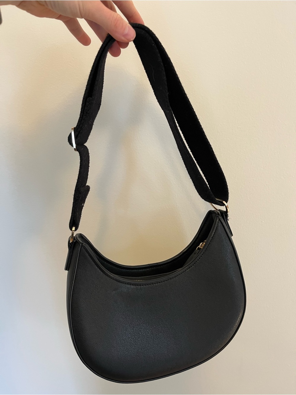 Mango Black Crescent Shoulder Bag